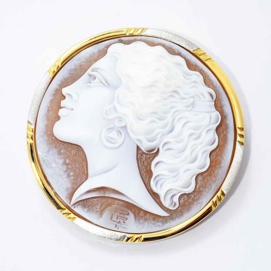 カルロ・パルラーティ ブローチ シェルカメオ Calro Parlati