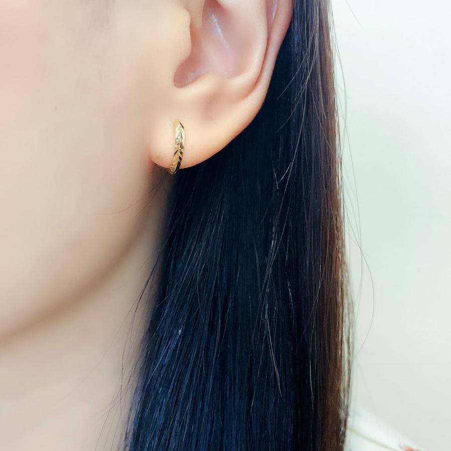 ピアス メンズ フープ K18 中折れ 両耳 レディース 新品 : 御徒町宝石