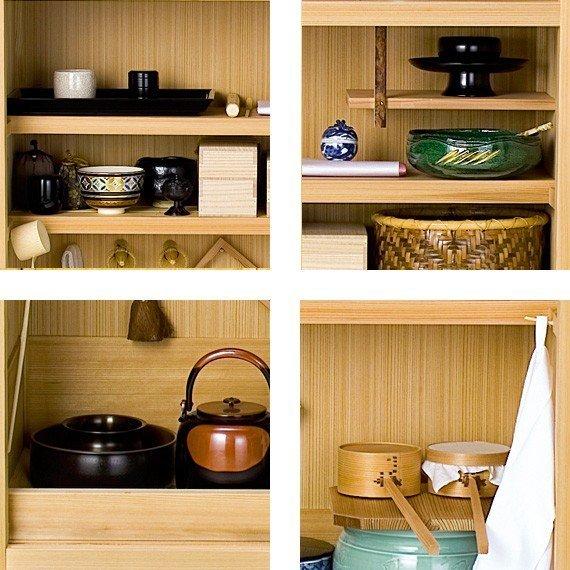 茶道具】水屋道具 置水屋(大) 網代/柾 水屋-1,2 : 創業大正七年 お茶の