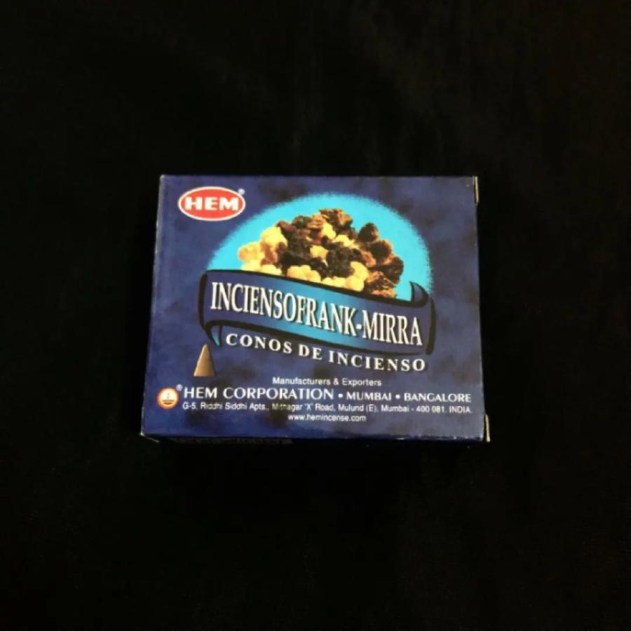 HEM フランキンセンスミルラ香 お香 コーンタイプ 神聖 インド製