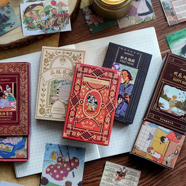 海外 ステッカー 箱入り シール フレークシール 60枚 全12種類 手帳