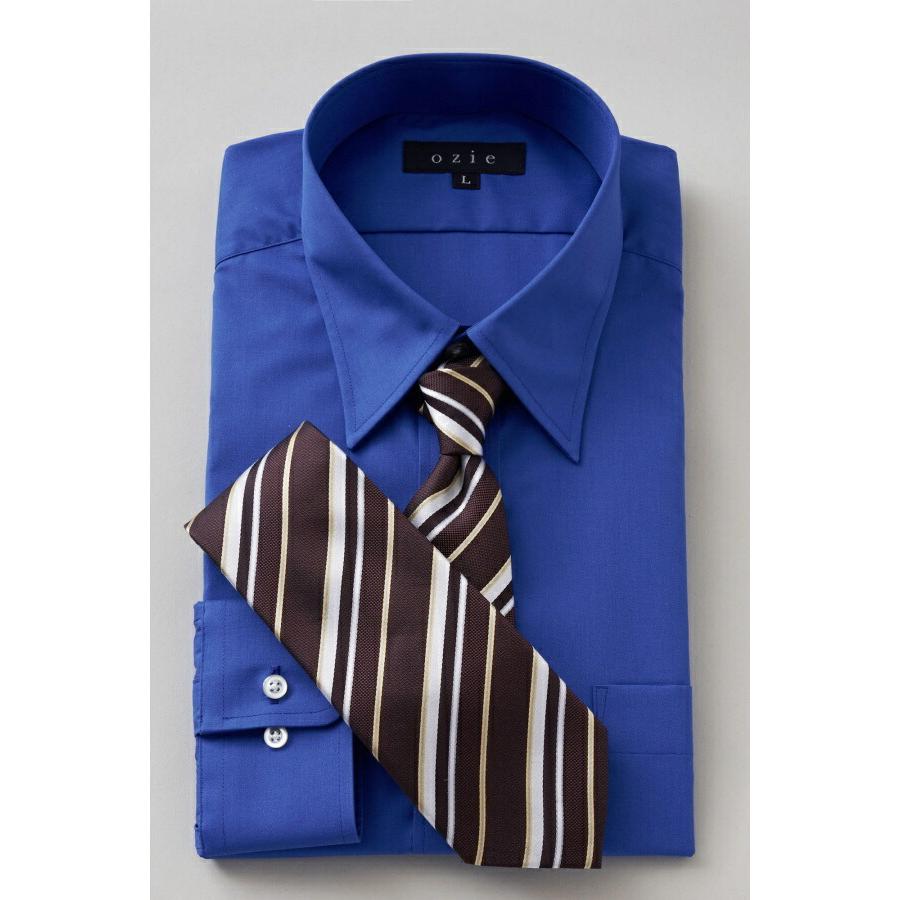 ozie（オジエ） ワイシャツ メンズ 長袖 レギュラーカラー 形態安定