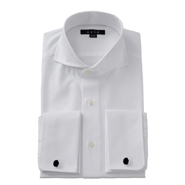 ozie（オジエ） ダブルカフス ワイシャツ ホリゾンタルカラー カッタ