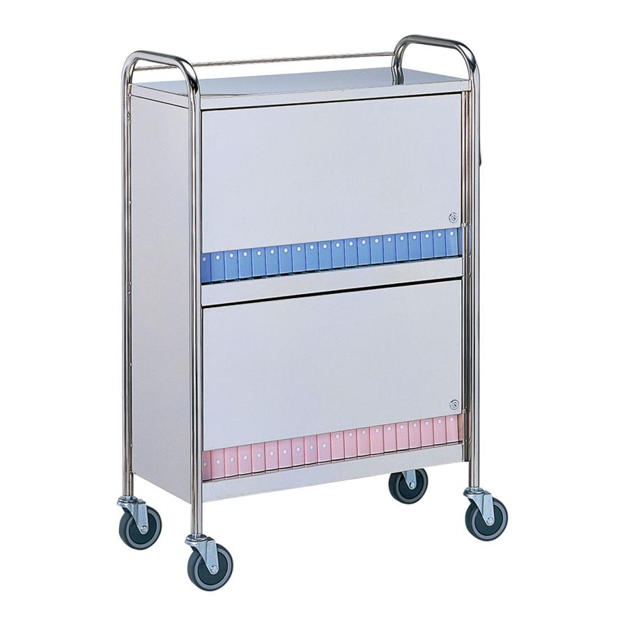 カルテワゴン(鍵付きトビラタイプ) ワゴン HW256 台車 移動 キャスター