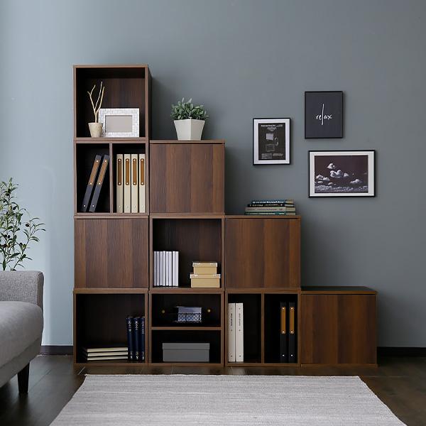 LOWYA（ロウヤ） キューブボックス おしゃれ 収納 扉付き 木製