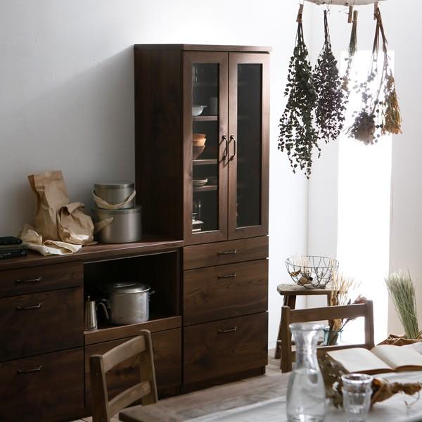 LOWYA（ロウヤ） キッチン収納 食器棚 完成品 キッチンボード おしゃれ