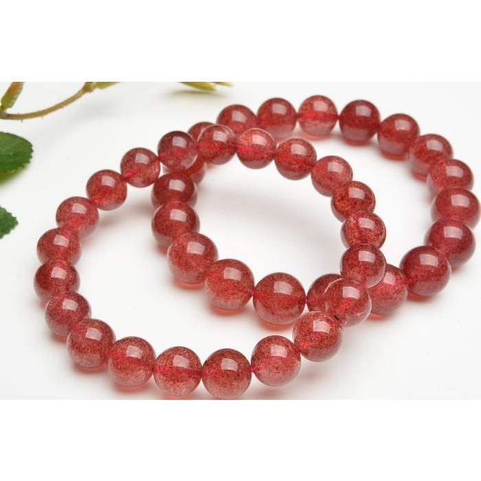 ストロベリークォーツ（エピドートインクォーツ） 9mm ブレスレット_