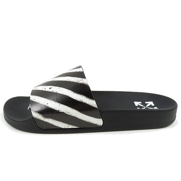 off white（オフホワイト） Off-White DIAGONAL STRIPES SLIDER BLACK