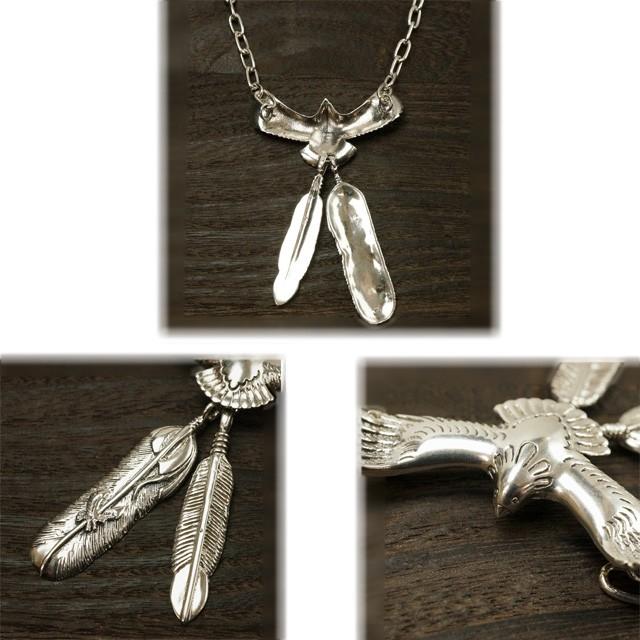 ネックレス シルバー925 イーグルフェザー 鷹 バード 羽 ネイティブ