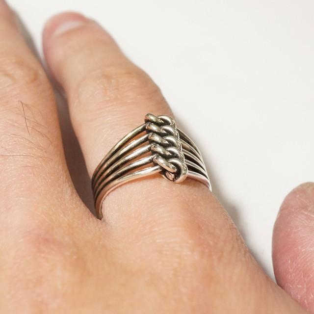 シルバー925 メンズ レディース リング ワイヤー ねじり線デザインの