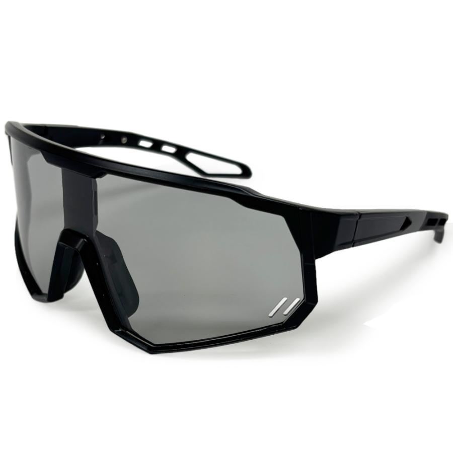 スポーツサングラス ケース付 調光レンズ 偏光レンズ 調光サングラス 1