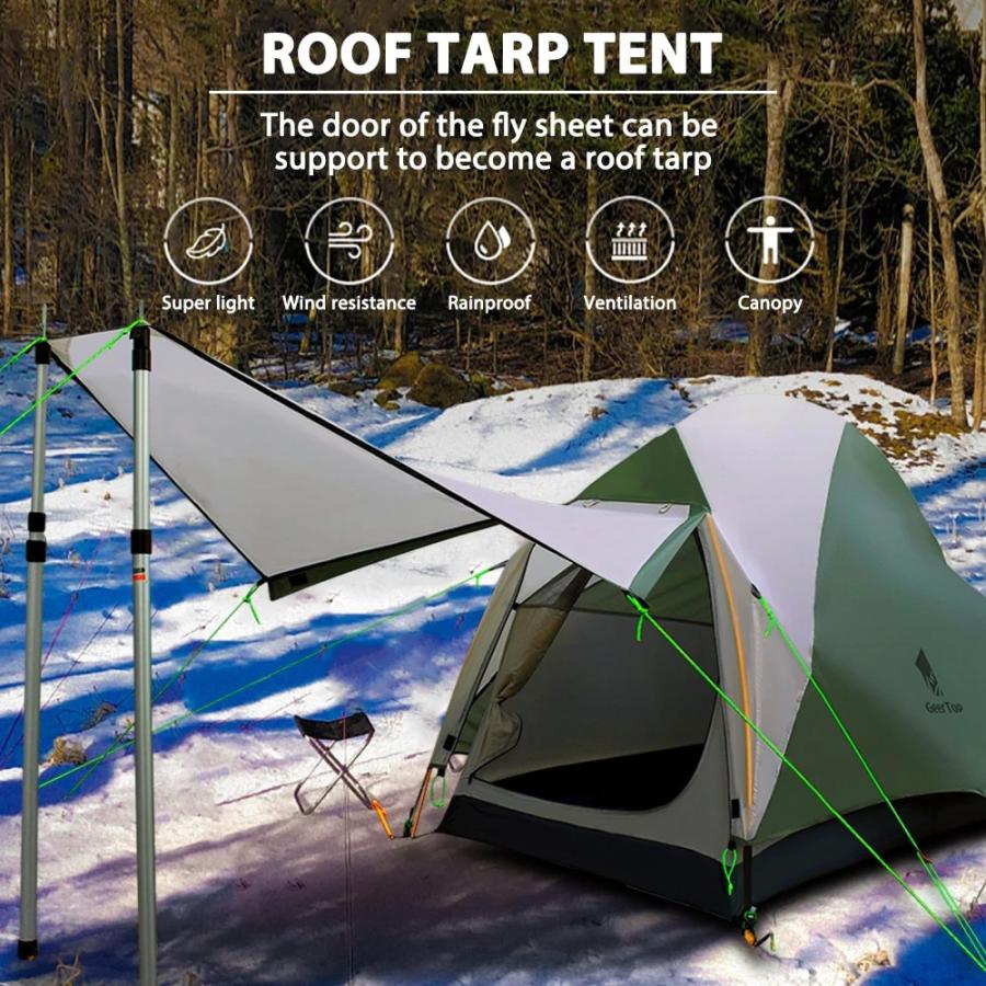 ルーフタープ キャンプテント 1人用 A-TENT3-4 Person Green ソロ