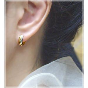 あすつく 大特価k18 PT900 トリニティ スリーカラーフープピアス