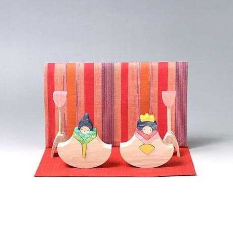 小黒三郎 組み木のひな人形 KH112 銀杏びな 垂幕もうせん付 ひなまつり