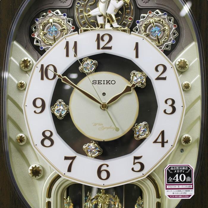SEIKO（セイコー） からくり時計 電波掛け時計 40曲 薄金パール塗装