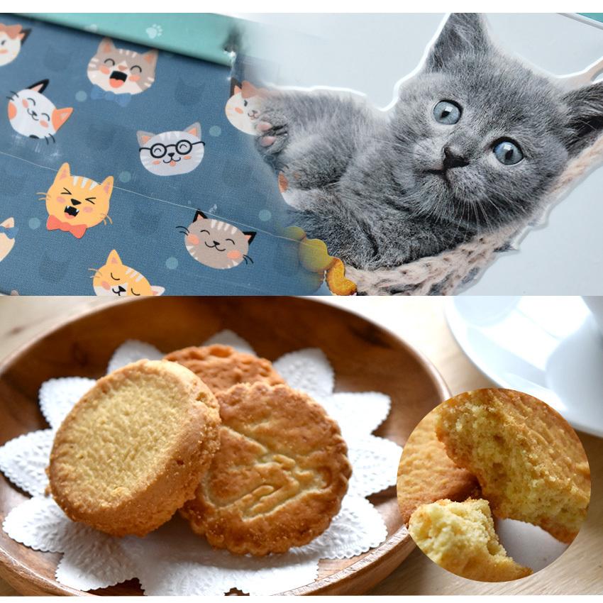 ラ・トリニテーヌ グレーキャット スクエア缶 クッキー缶 缶入り