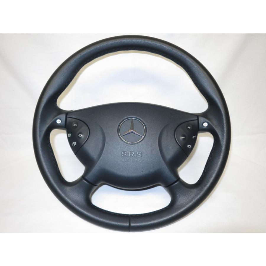 AMG! W211ベンツEクラス E55 E63 純正 革 本革 ステアリング ハンドル