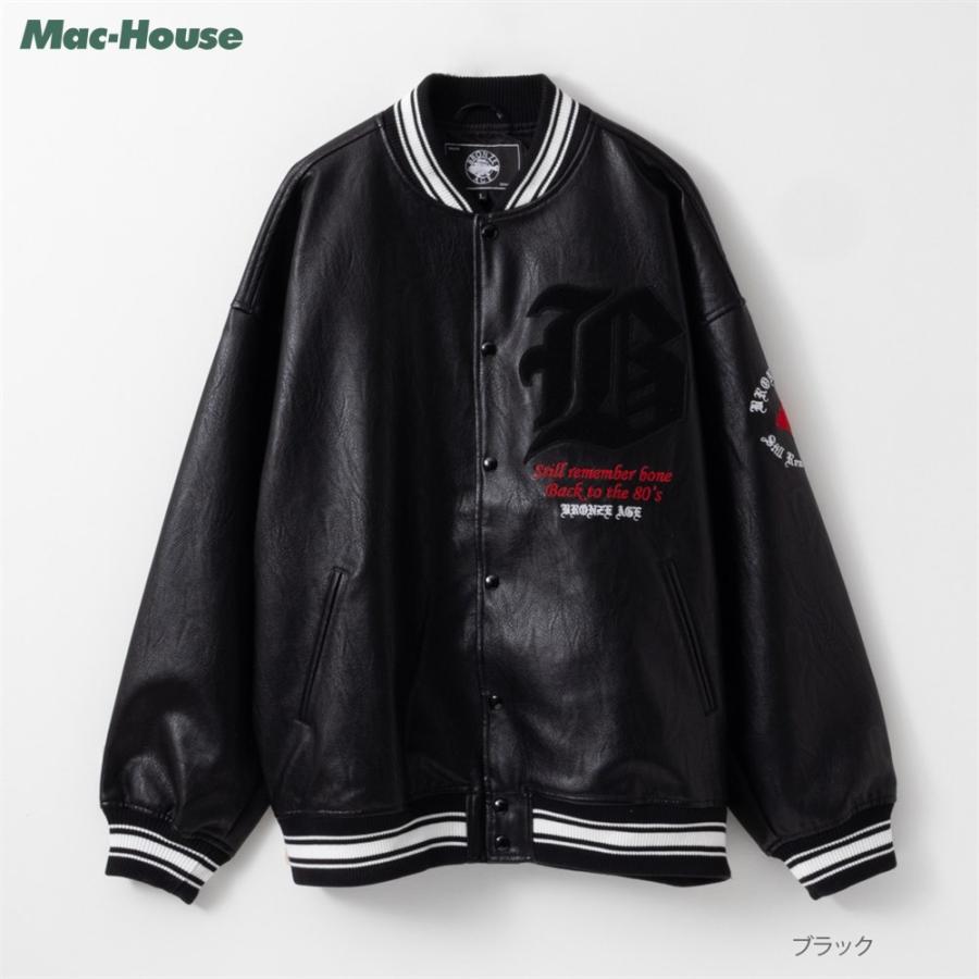 BRONZE AGE（ブロンズエイジ） スタジャン メンズ 合皮 サガラ刺繍