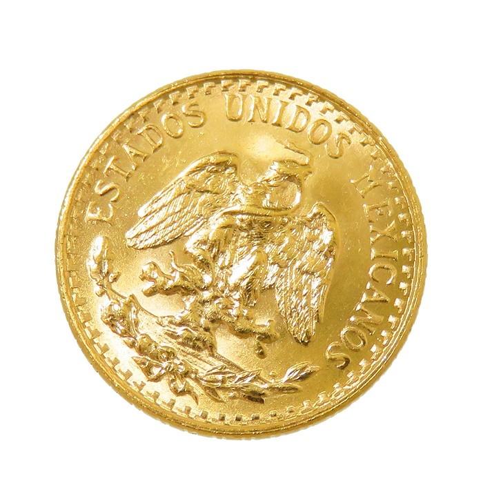 1945年刻印 メキシコ合衆国発行 2ペソ 硬貨 金貨 コイン/K21.6(純度