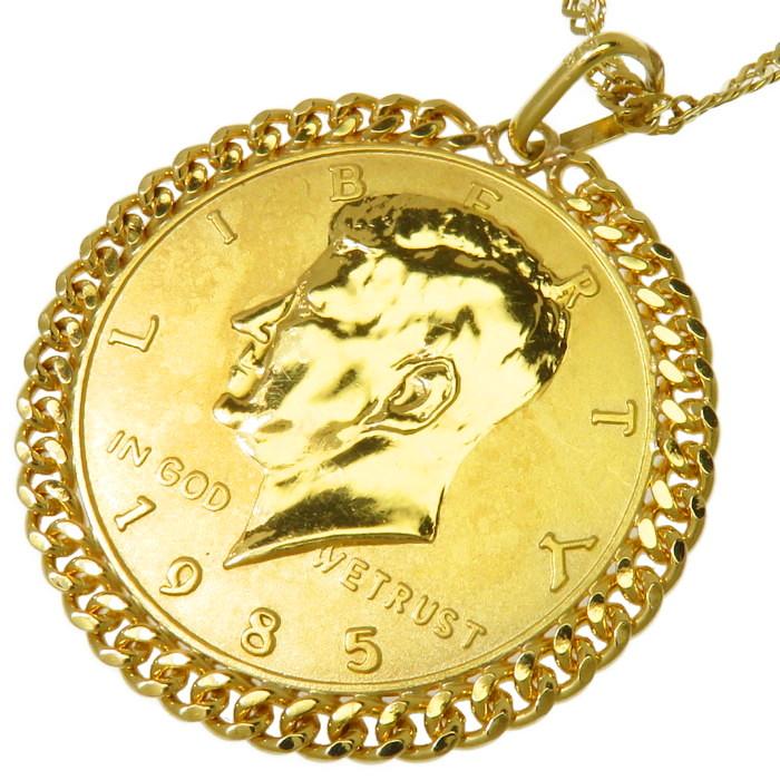 リバティ コインモチーフ 金貨風 1985年 エリザベス2世 ケネディ