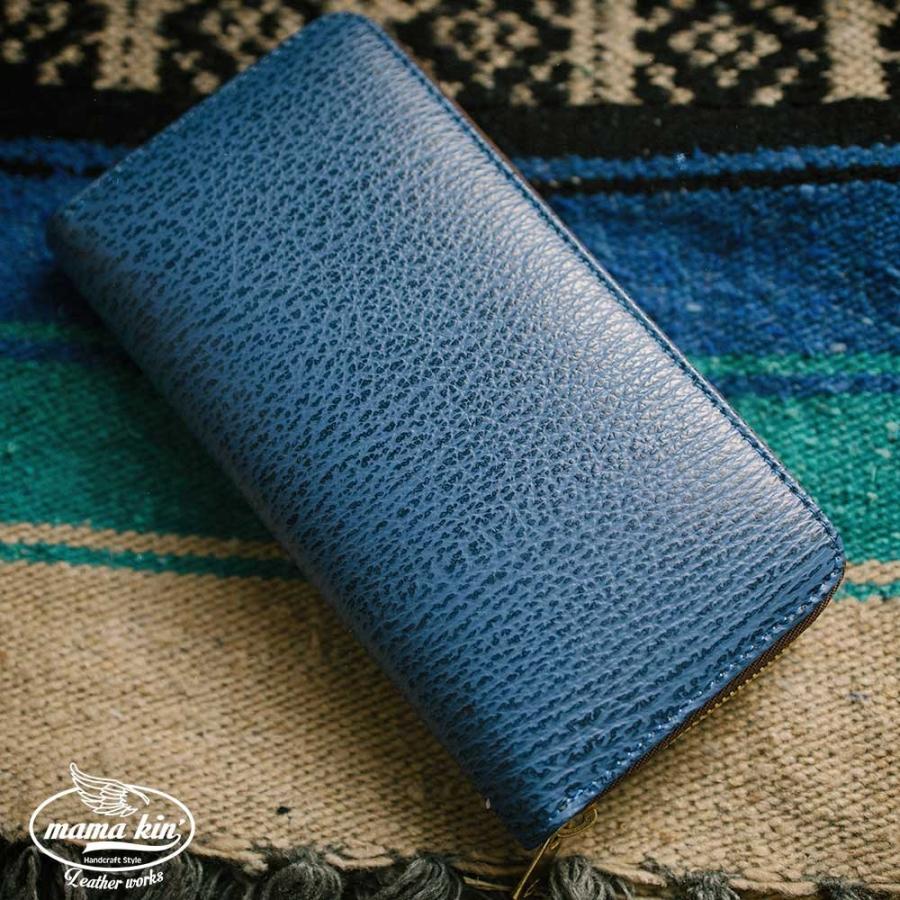 気仙沼産サメ革使用。シャークスキン/ラウンドファスナー長財布/レザー