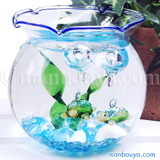 浮き玉 ガラス細工 ミニチュア カメ 雑貨 プレゼント 海の生き物 浮き