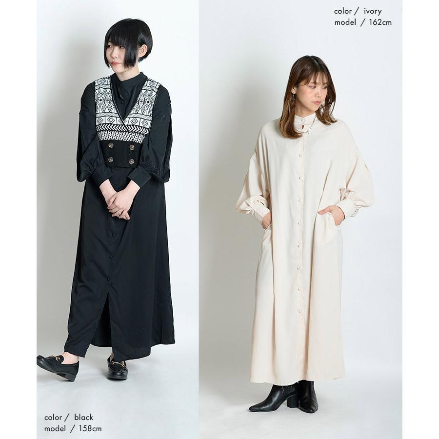 marai（マーライ） ロングワンピース シャツワンピース マキシ丈 長袖