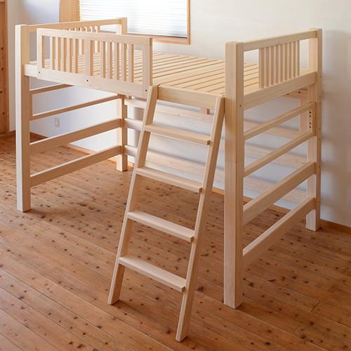 ロフトベッド シングル ひのき サイズオーダー 国産 桧無垢 木製