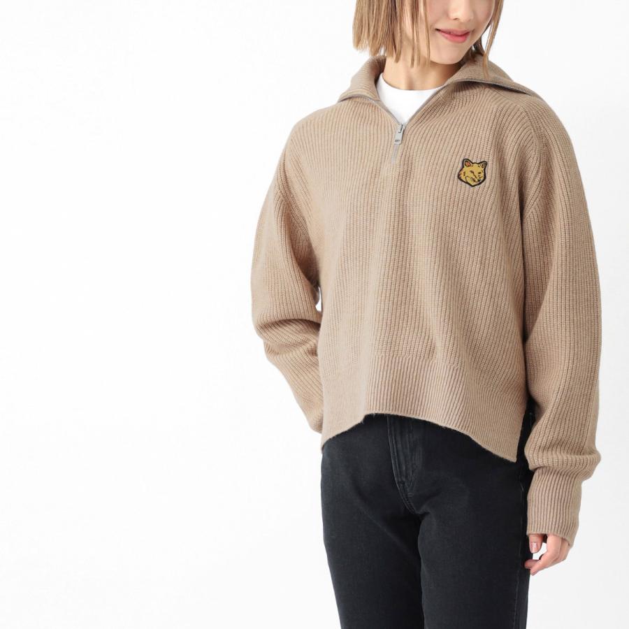 MAISON KITSUNE（メゾン キツネ） ハーフジップニット BOLD FOX HEAD