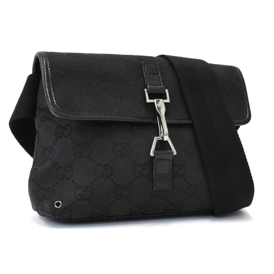 GUCCI（グッチ） ウエストバッグ 92543 GGキャンバス ブラック
