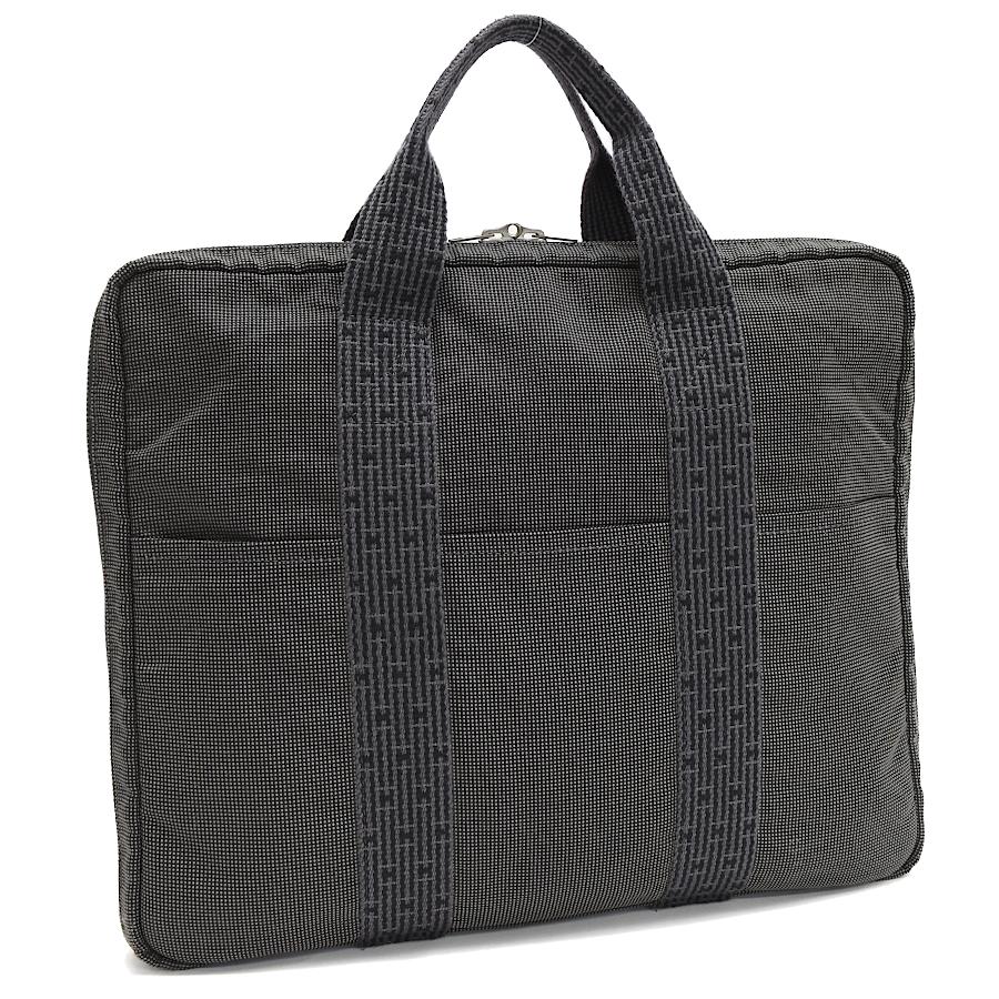 エールライン エルメス ビジネスバッグ PCケース キャンバス グレー