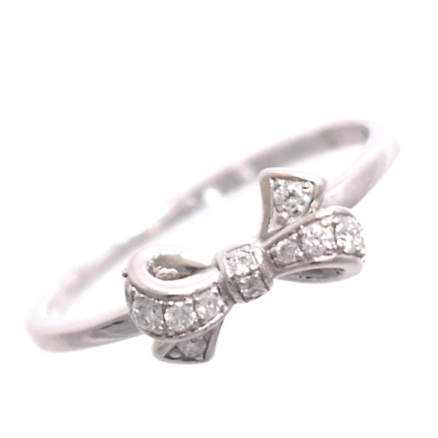 リング プラチナ900 ダイヤモンド 0.08ct 9号 鑑別書付き レディース