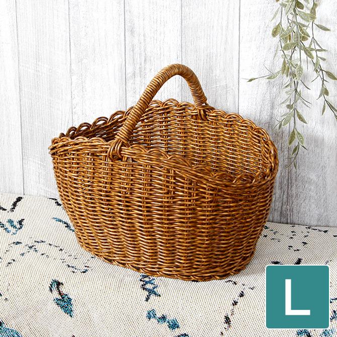 ユティル オーバルワンハンドルバスケット L / かご バスケット 手編み