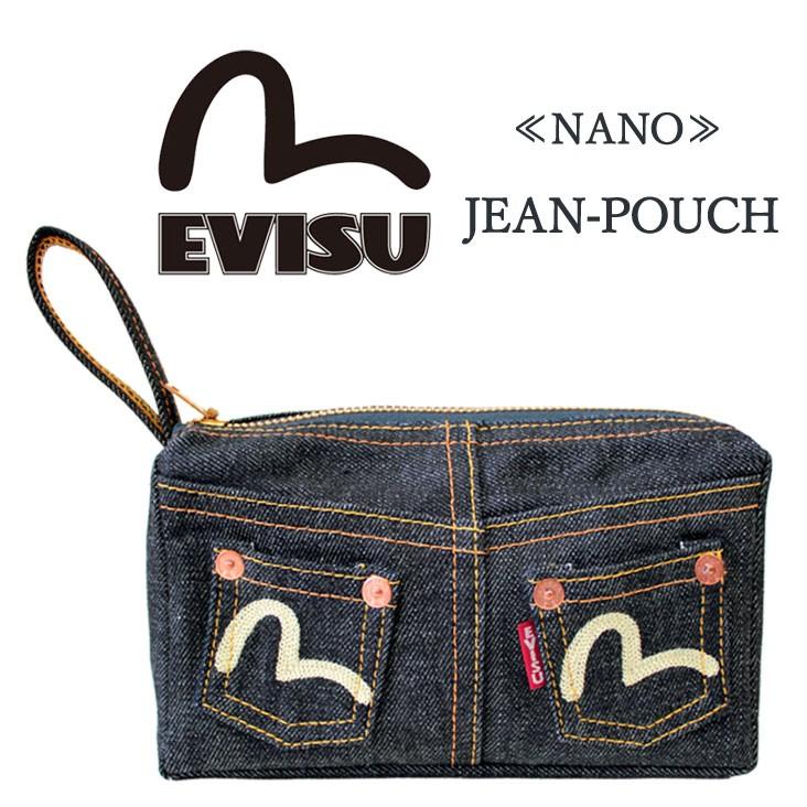 EVISU エヴィス ポーチ 小物 赤耳 セルビッチ デニム インディゴ NANO