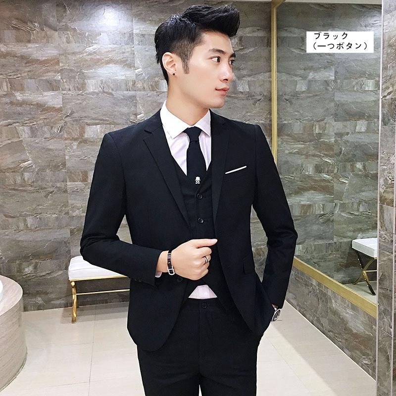スーツ メンズ ビジネススーツ 3点セット テーラードジャケット