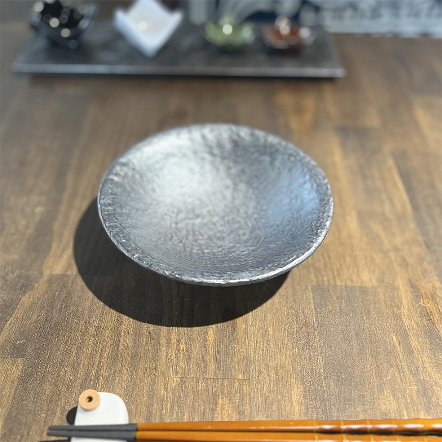 銀彩釉5.5寸平鉢 和食器 刺身鉢・向付 業務用 約17.2cm 在庫処分品
