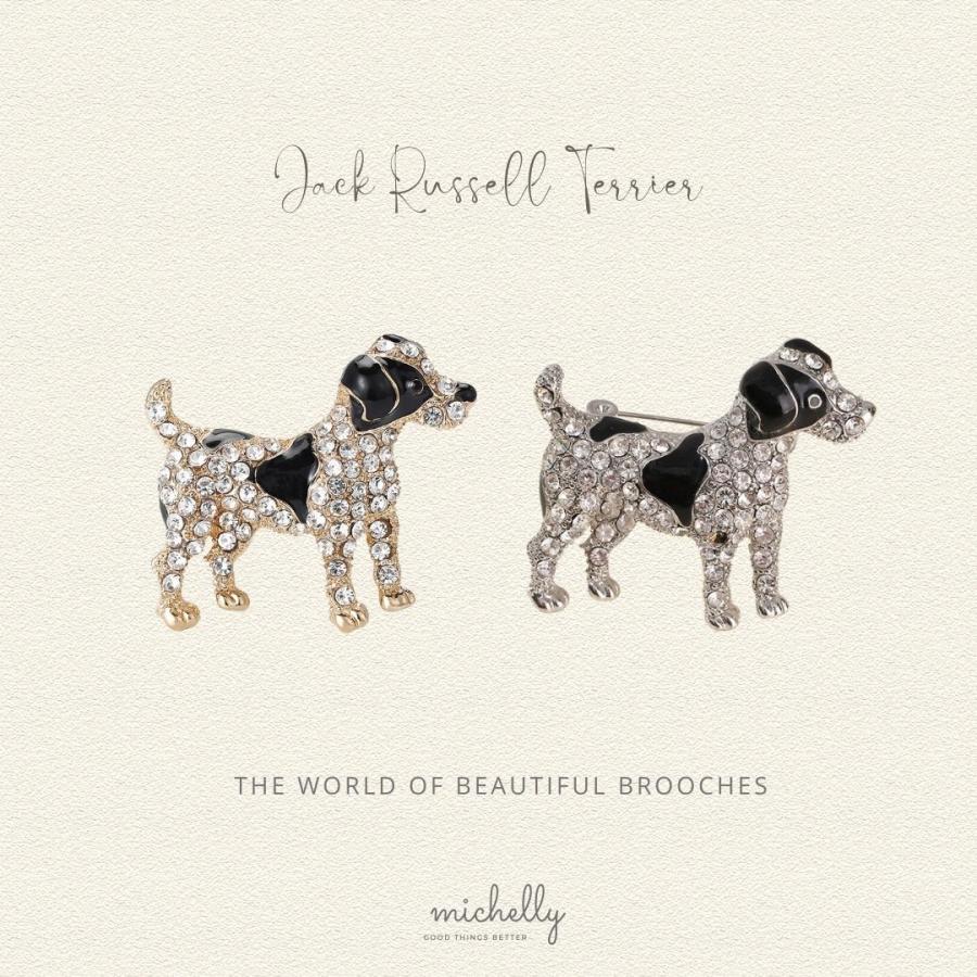 ブローチ 犬 ジャック ラッセル テリア アクセサリー キラキラ