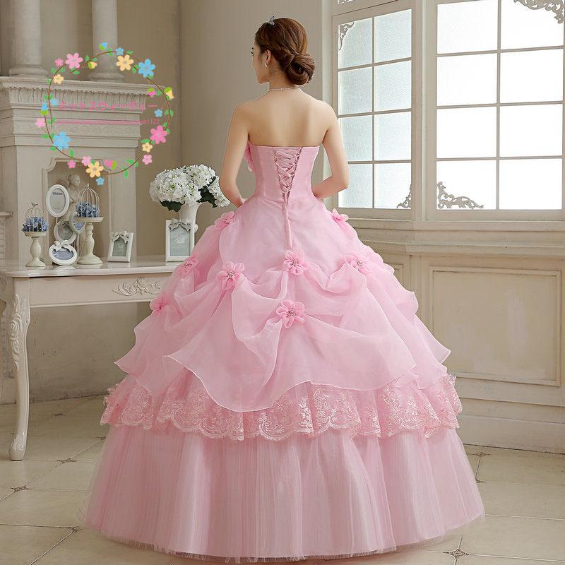 カラードレス 白 赤 ピンク 演奏会 安い ロング パーティードレス