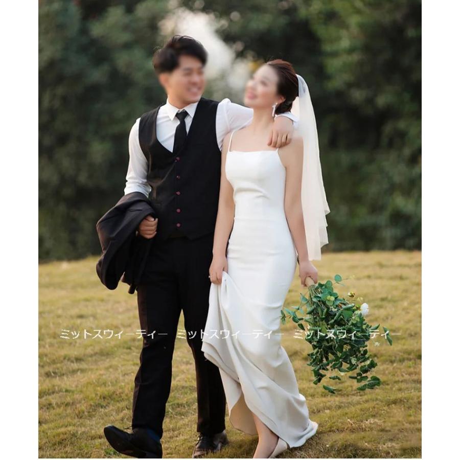 ウエディングドレス 二次会 花嫁 前撮り バックレス ウェディング