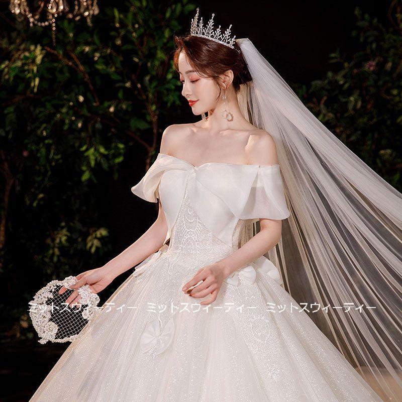 ウエディングドレス ロングドレス プリンセスラインドレス 二次会 花嫁