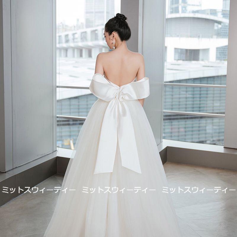 ウェディングドレス 二次会 前撮り 挙式 花嫁 オフショルダー チュール