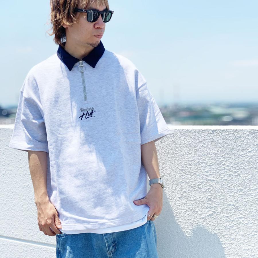 HUF（ハフ） 全3色 ハーフジップポロシャツ HUF HUF OS ZIP POLO 半袖