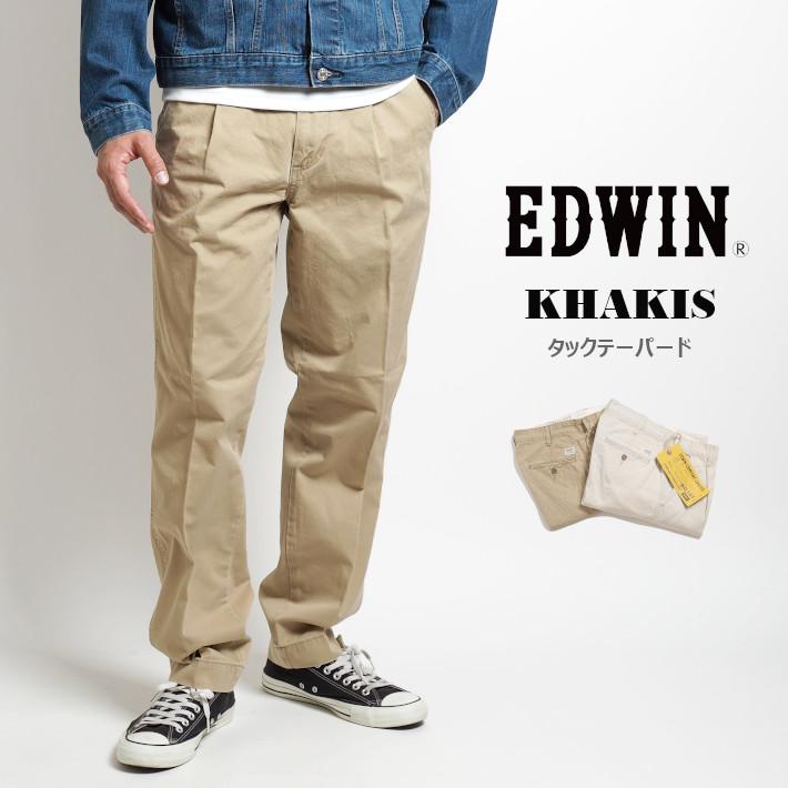 KHAKIS EDWIN エドウィン チノパンツ タックテーパードチノ (K0705