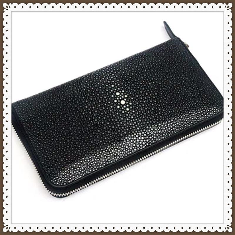 エイ革財布 金運 長財布 クラッチ財布 ジッパー カードホルダー : MU