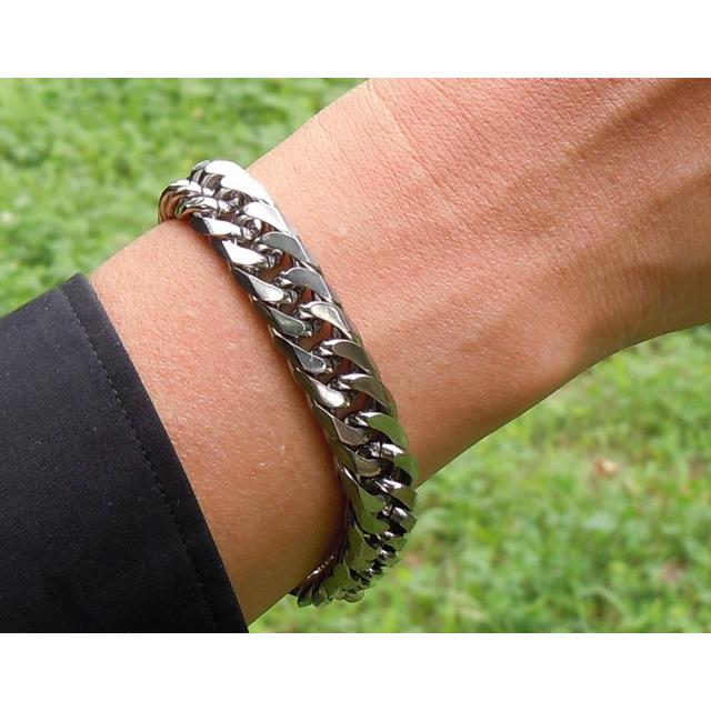 超極太12mm幅 純チタン 喜平 ブレスレット チェーン 19-24cm メンズ