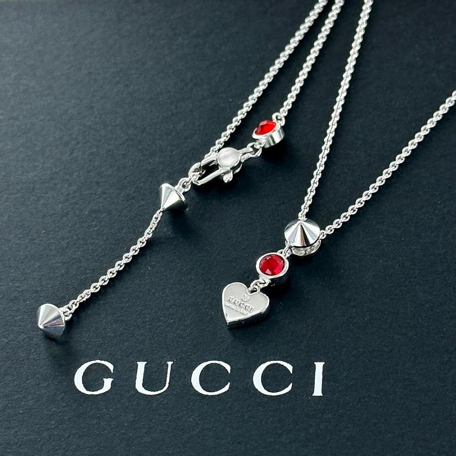 GUCCI（グッチ） ハート ネックレス レッドトパーズ レディース