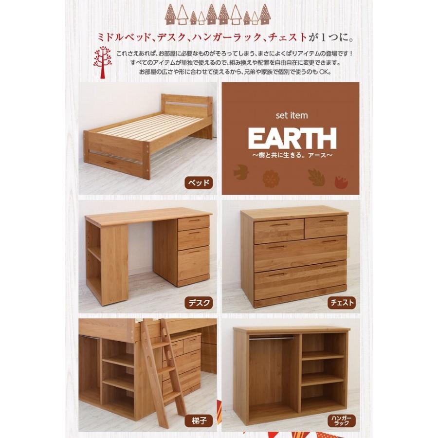 未来商会 ロフトベッド デスク付き シングルベッド チェスト 国産 日本