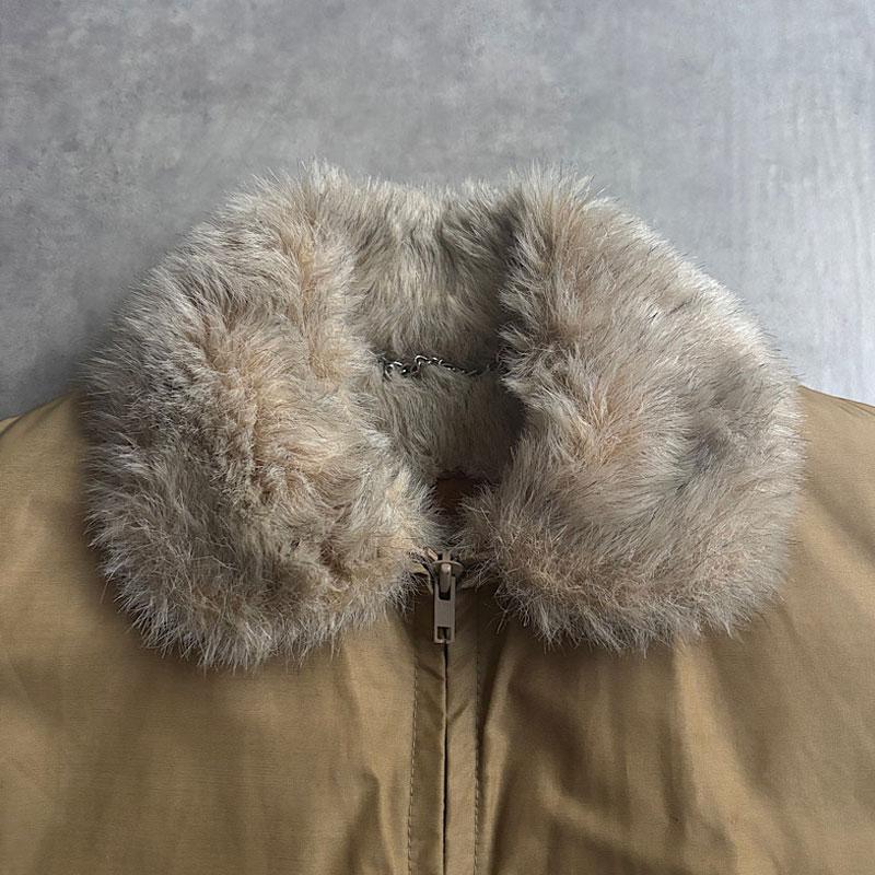 70'S WOOLRICH FUR NYLON VEST L/BEIGE 70年代 ウールリッチ ファー