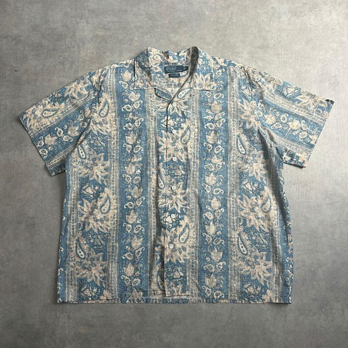 90'S POLO by Ralph Lauren ANDY CAMP SHORT SLEEVE OPEN COLLAR