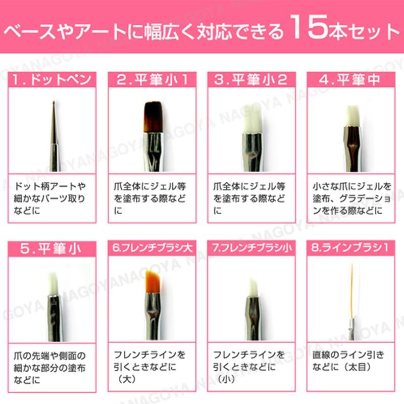ネイルブラシ ネイルアート ジェルネイル ブラシ 筆 カラー フレンチ